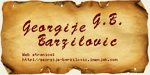 Georgije Barzilović vizit kartica